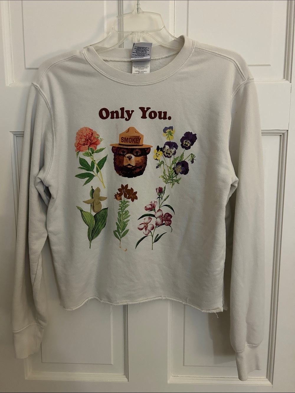 Mighty Fine Cream Smokey 'Only You' Floral Graphic Sweatshirt